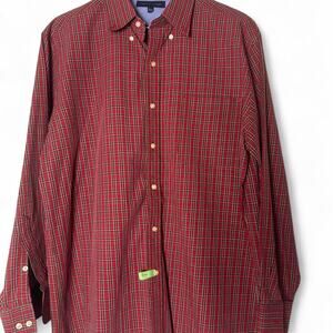 Tommy hilfiger button up shirt red